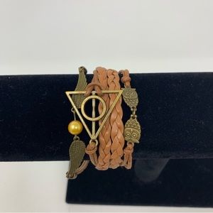 NWT! Vegan Leather Woven Deathly Hallows Bracelet